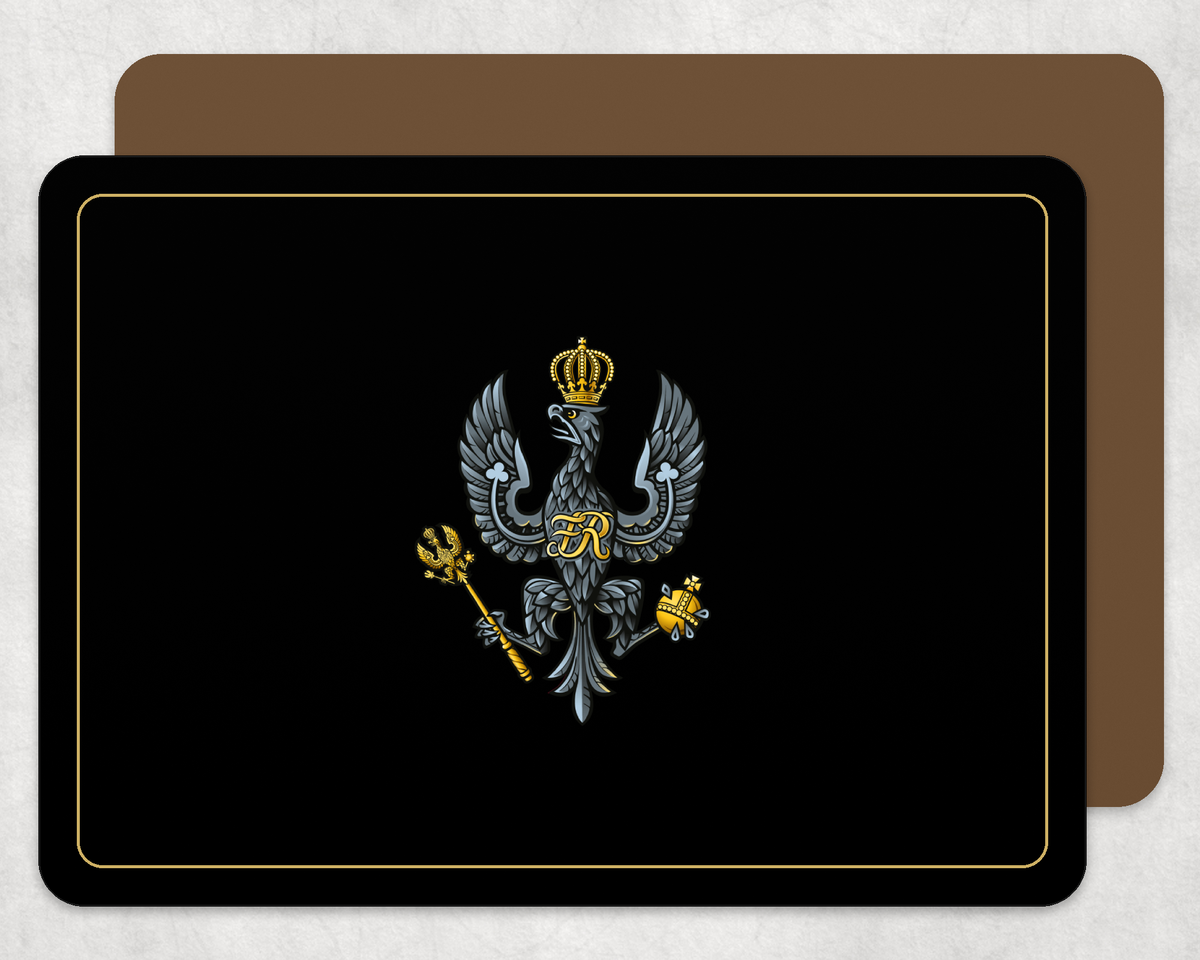 Kings Royal Hussars - Placemat | The Crafty Black Dog — Black_Gold_Hardback_Placemat