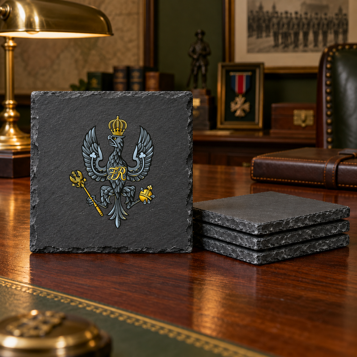 Kings Royal Hussars - Slate Coaster Set | The Crafty Black Dog