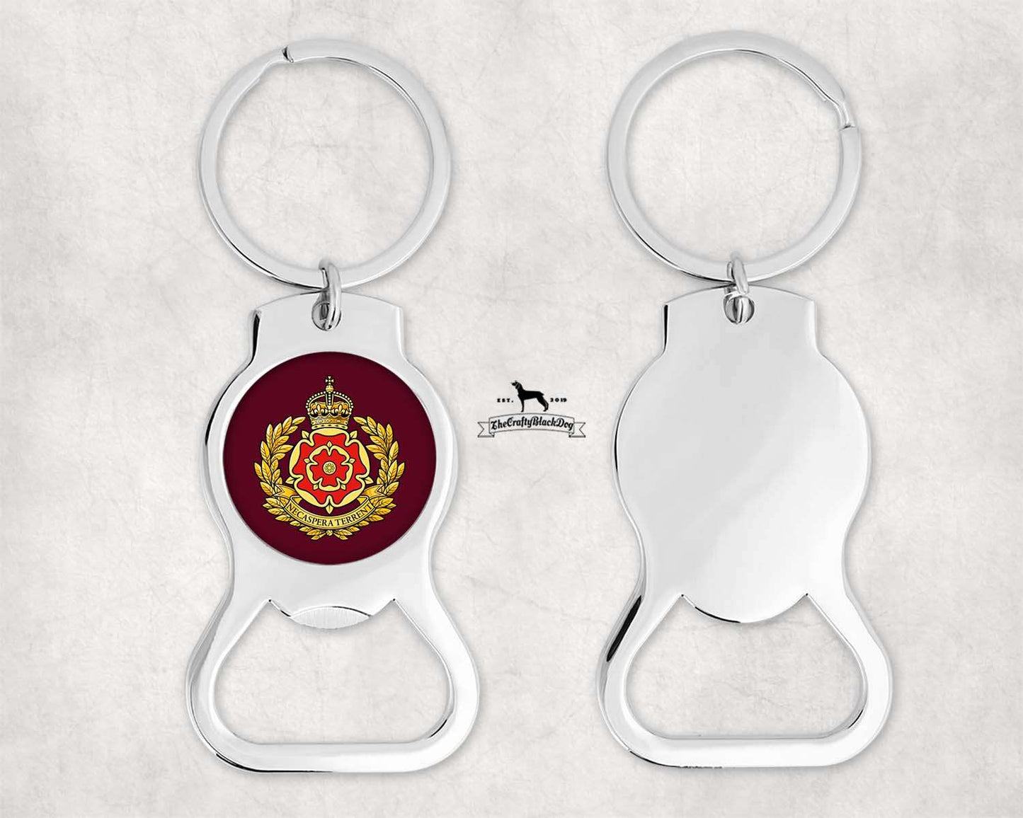 Duke of Lancaster Regiment - Bottle Opener Keyring (New King's Crown)