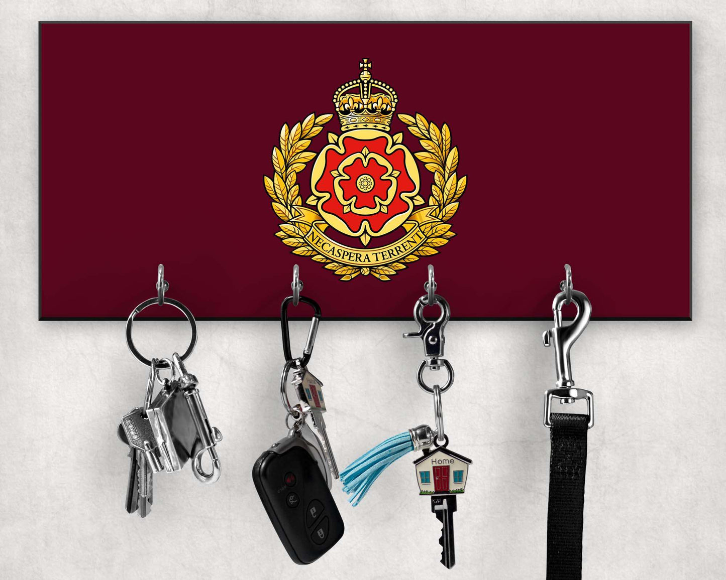Duke of Lancaster Regiment - Wooden Key Holder/Hook (New King's Crown)