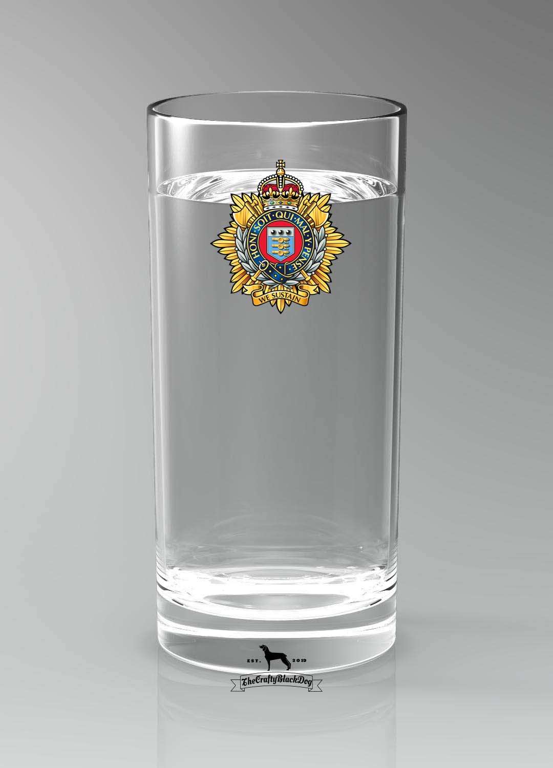 Royal Logistic Corps - Straight Gin/Mixer/Water Glass (New King's Crown)