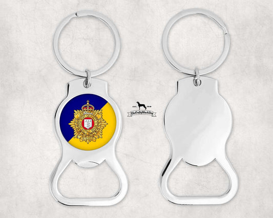 Royal Logistic Corps Officer - Bottle Opener Keyring (New King's Crown)