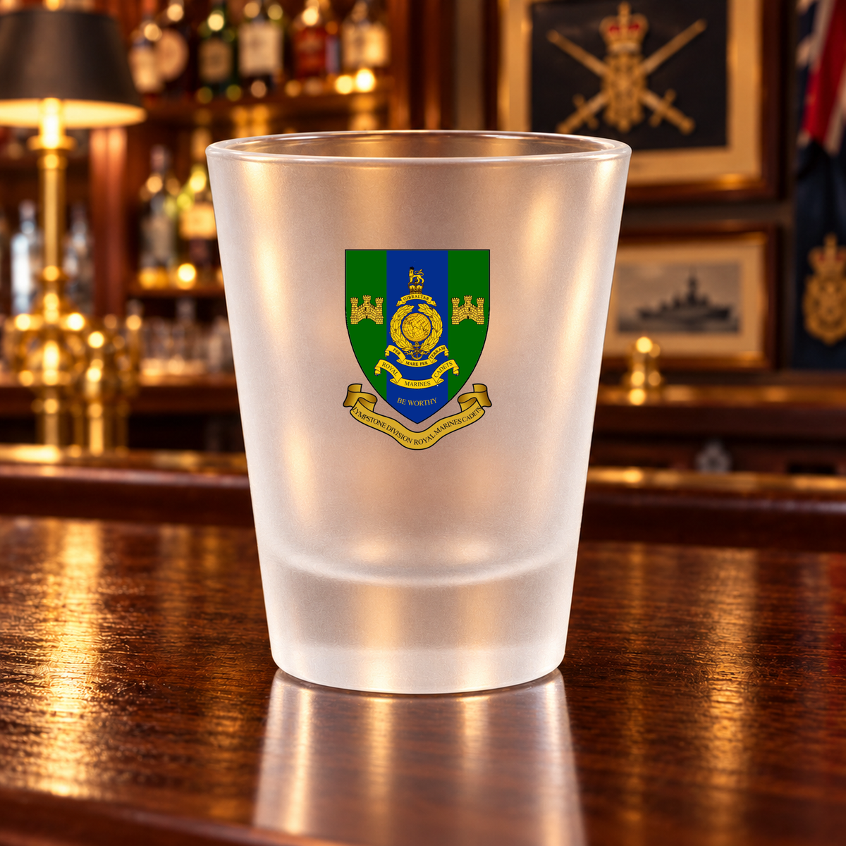 Lympstone Royal Marines Cadets - Shot Glasses | The Crafty Black Dog — Clear_Shot_Glass_Military_Bar_Smart_Object copy