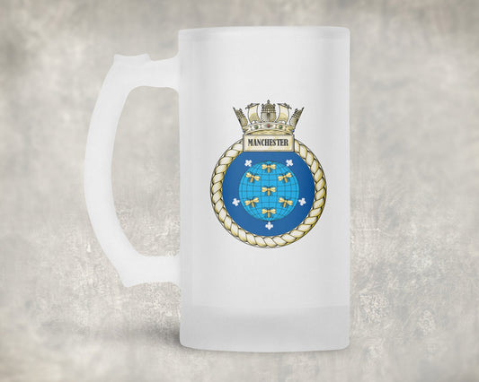 HMS Manchester - Frosted Stein/Tankard/Beer Mug - Frosted Stein/Tankard/Beer Mug