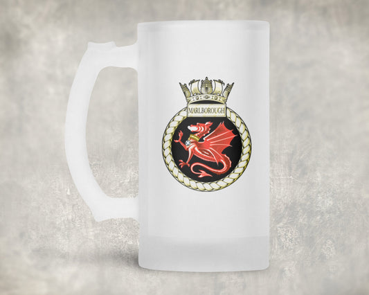 HMS Marlborough - Frosted Stein/Tankard/Beer Mug - Frosted Stein/Tankard/Beer Mug