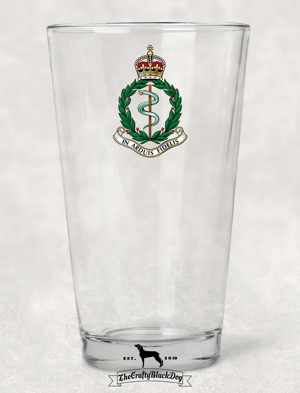 Royal Army Medical Corps - Pint Glass (New King's Crown)