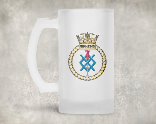 HMS MIddleton - Frosted Stein/Tankard/Beer Mug - Frosted Stein/Tankard/Beer Mug