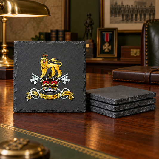 Military Provost Guard Service - Slate Coaster Set | The Crafty Black Dog