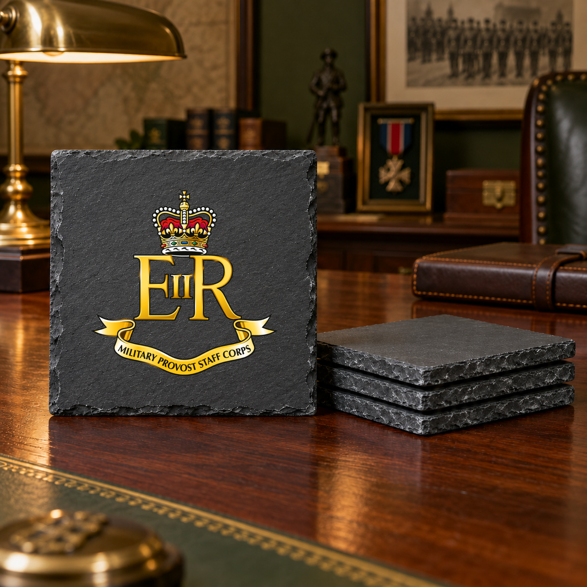 Military Provost Service Corps - Slate Coaster Set | The Crafty Black Dog