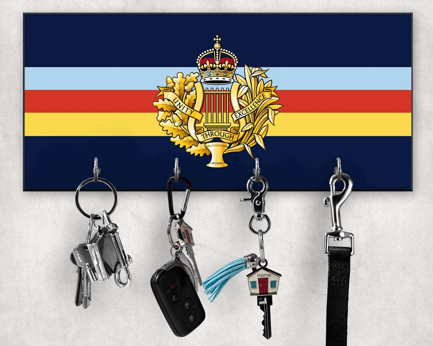 Royal Corps of Army Music - Wooden Key Holder/Hook (New King's Crown)
