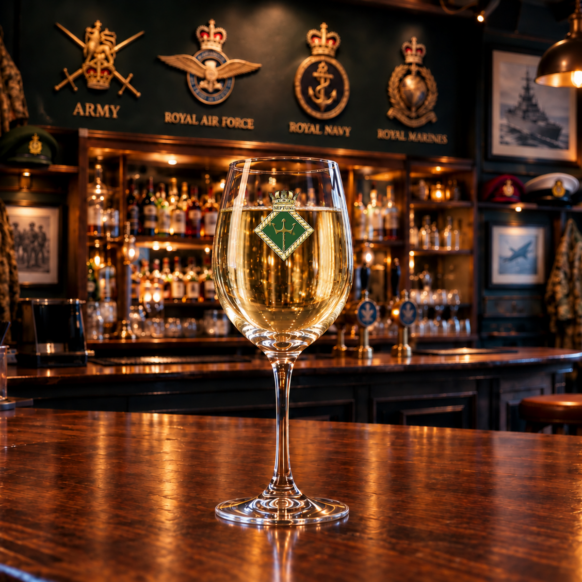 HMS Neptune - Wine Glass | The Crafty Black Dog