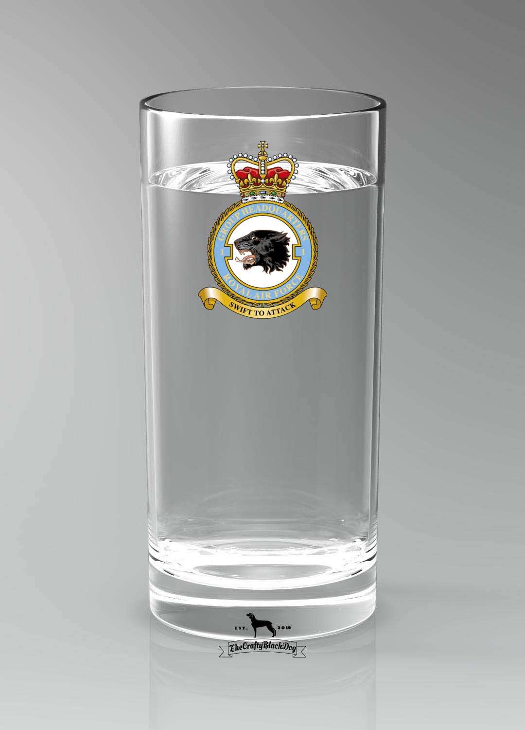 Group Headquarters No 1 Group RAF - Straight Gin/Mixer/Water Glass