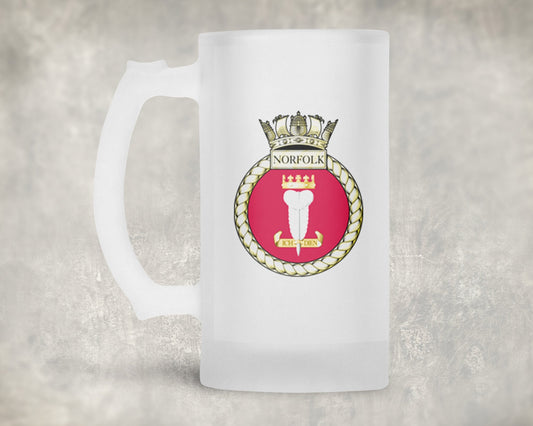 HMS Norfolk - Frosted Stein/Tankard/Beer Mug - Frosted Stein/Tankard/Beer Mug