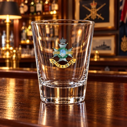 Notts & Derby (Sherwood Foresters) - Shot Glasses | The Crafty Black Dog — Frosted_Shot_Glass_Military_Bar_Smart_Object copy