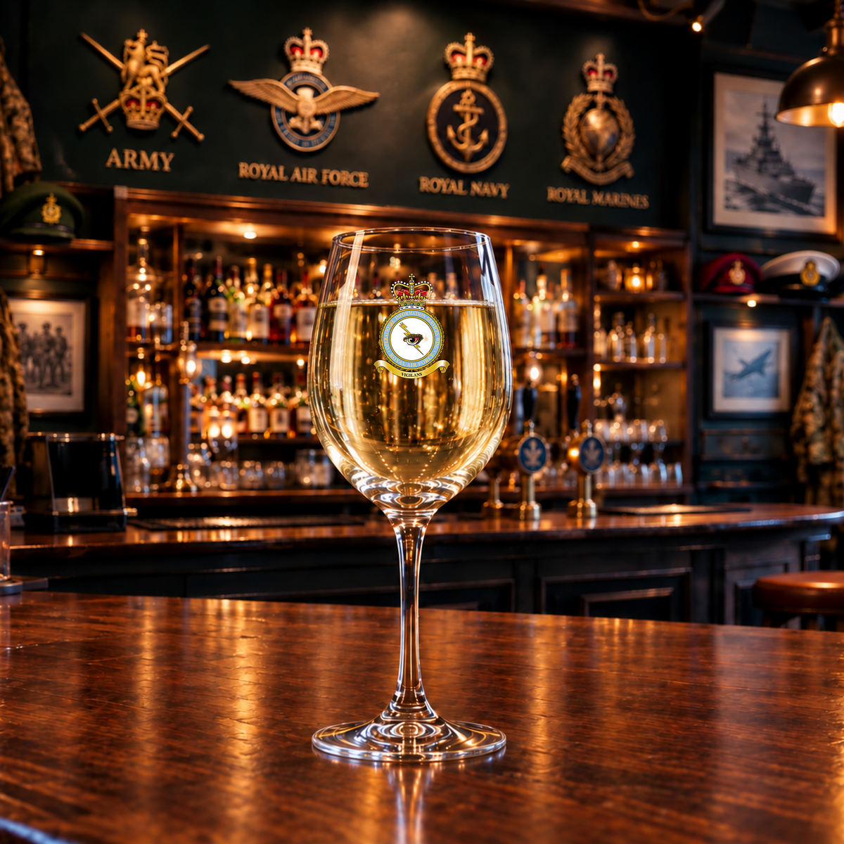 Operational Information Services Wing RAF - Wine Glass | The Crafty Black Dog
