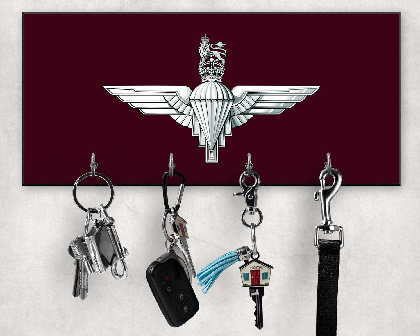 Parachute Regiment - Wooden Key Holder/Hook (New King's Crown)