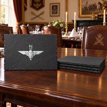Parachute Regt - Slate Placemat & Coaster Set | The Crafty Black Dog — Slate_Placemat_Set_4_Military_Dining_Smart_Object copy