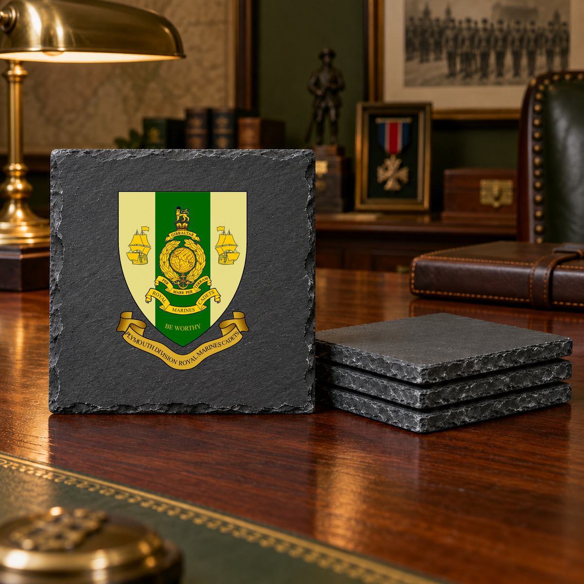 Plymouth Royal Marines Cadets - Slate Coaster Set | The Crafty Black Dog