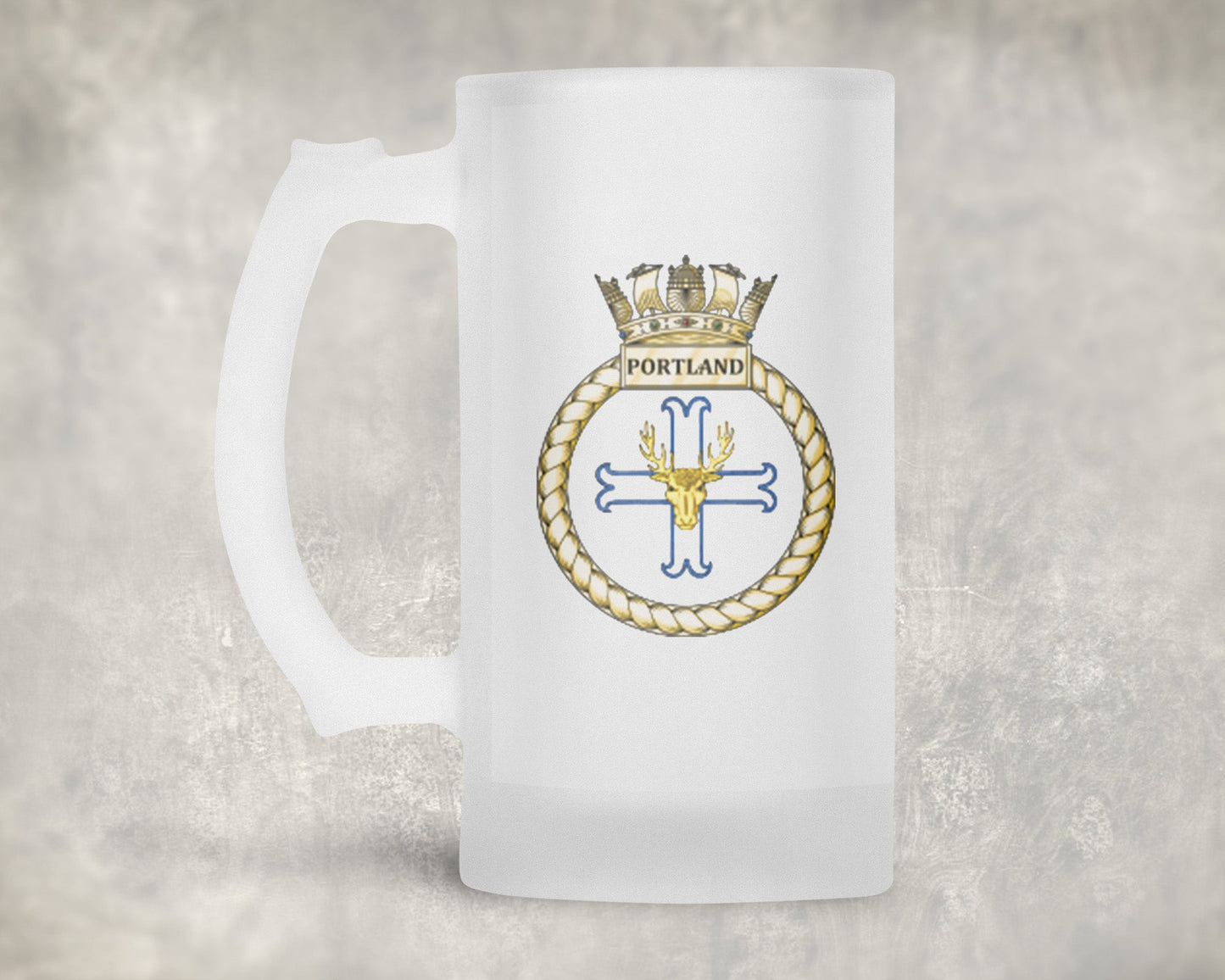 HMS Portland - Frosted Stein/Tankard/Beer Mug - Frosted Stein/Tankard/Beer Mug