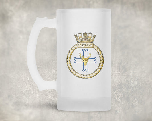 HMS Portland - Frosted Stein/Tankard/Beer Mug - Frosted Stein/Tankard/Beer Mug