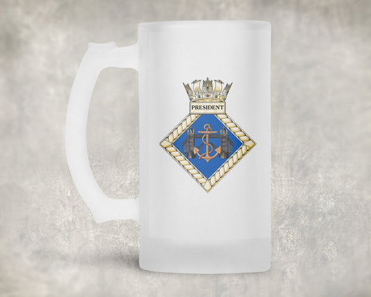 HMS President - Frosted Stein/Tankard/Beer Mug - Frosted Stein/Tankard/Beer Mug