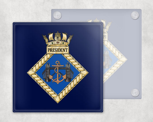 HMS President - Glass Coaster