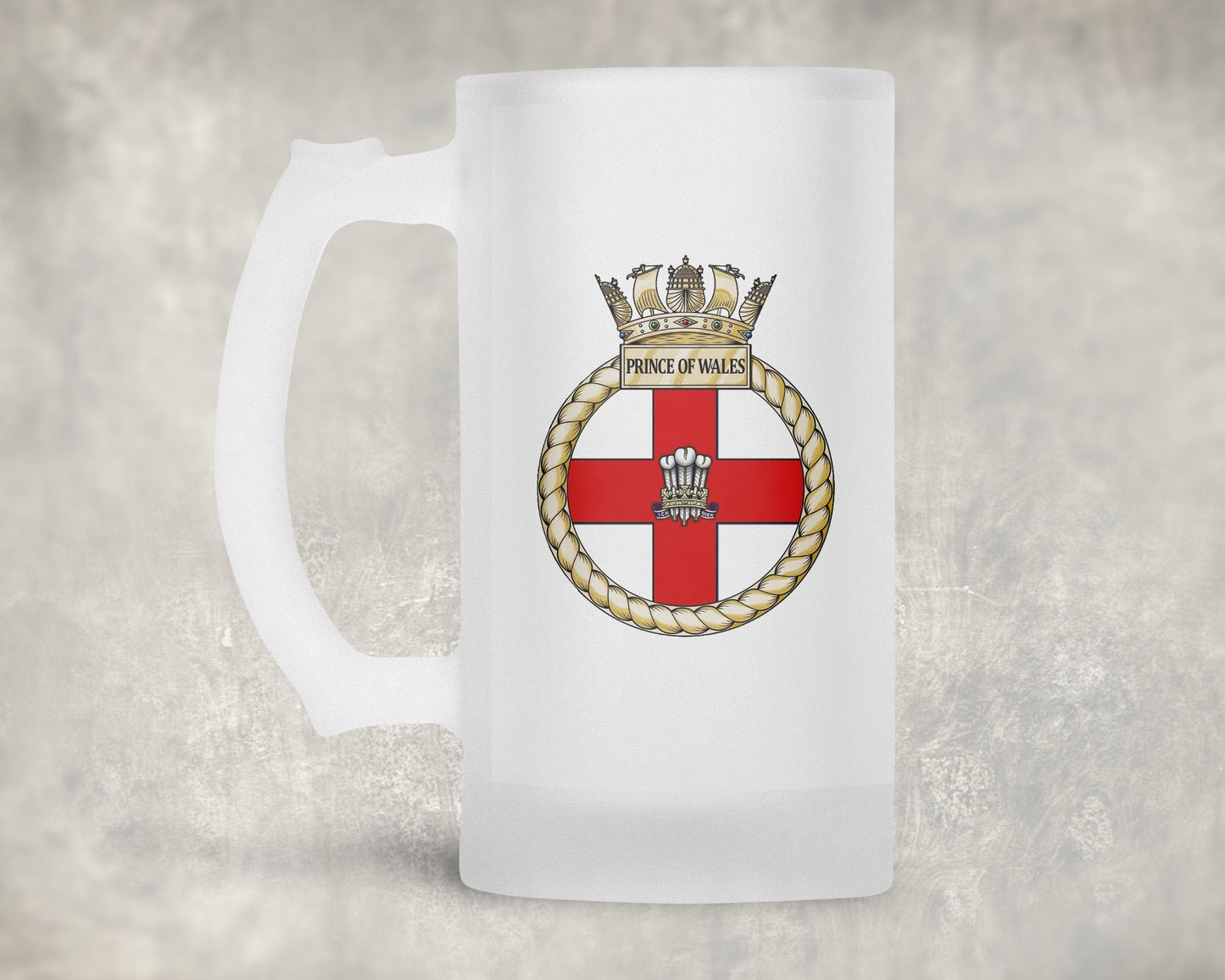 HMS Prince of Wales - Frosted Stein/Tankard/Beer Mug - Frosted Stein/Tankard/Beer Mug