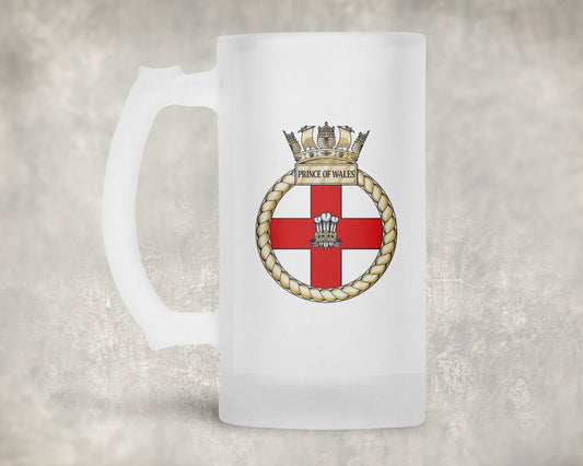 HMS Prince of Wales - Frosted Stein/Tankard/Beer Mug - Frosted Stein/Tankard/Beer Mug