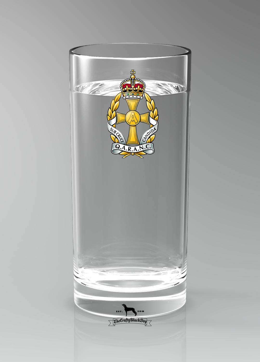 Queen Alexandra's Royal Army Nursing Corps - Straight Gin/Mixer/Water Glass (New King's Crown)