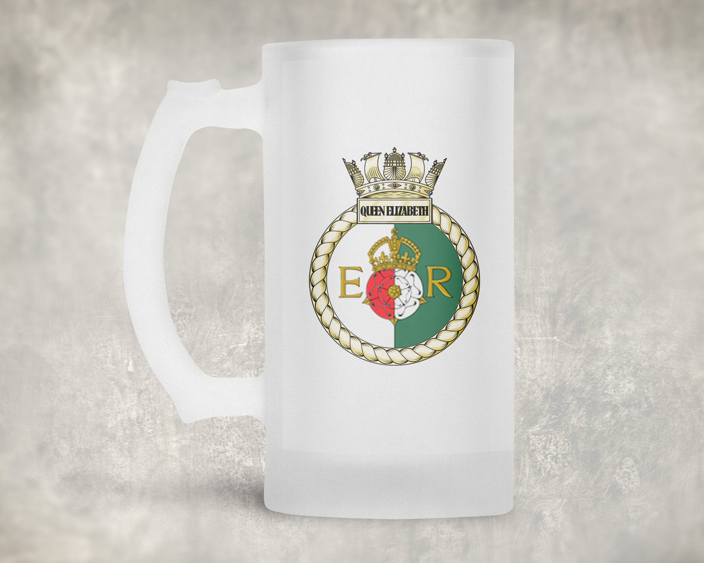 HMS Queen Elizabeth - Frosted Stein/Tankard/Beer Mug - Frosted Stein/Tankard/Beer Mug
