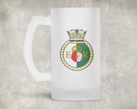 HMS Queen Elizabeth - Frosted Stein/Tankard/Beer Mug - Frosted Stein/Tankard/Beer Mug