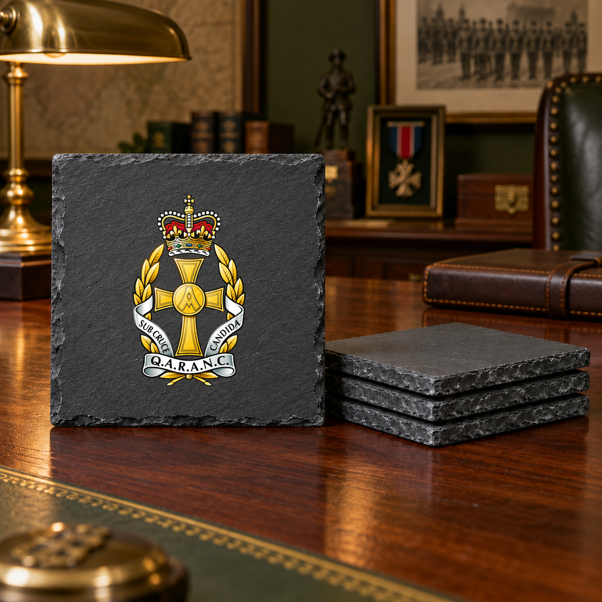 Queens Alexandria Royal Army Nursing Corps (QARANC) - Slate Coaster Set | The Crafty Black Dog