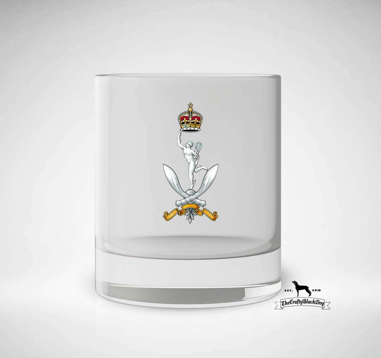Queen's Gurkha Signals - Whiskey/Spirit Glass (New King's Crown)