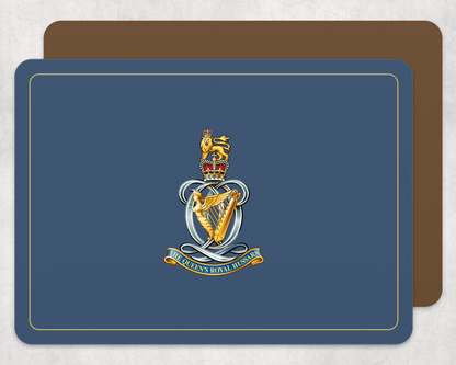 Queens Royal Hussars - Placemat â€” Light_Navy_Gold_Hardback_Placemat-2 copy