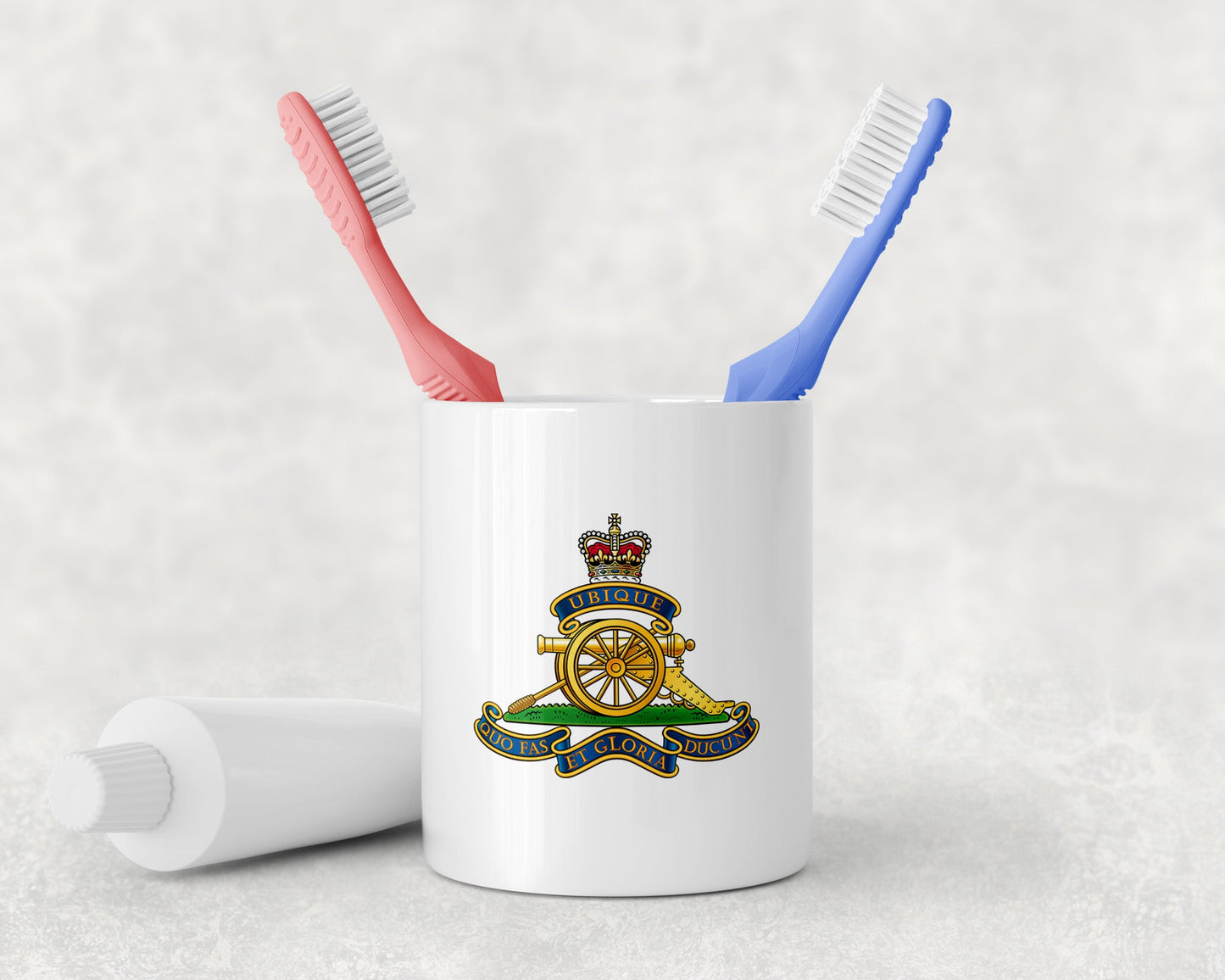 Royal Artillery Cap Badge - Toothbrush Holder and Soap Dispenser