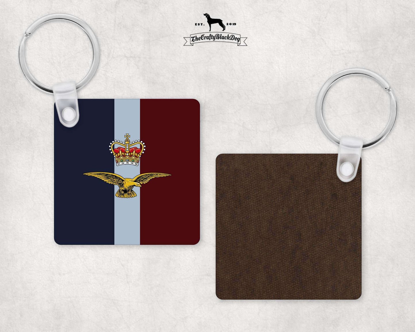 RAF Eagle &amp; Crown - Square Key Ring