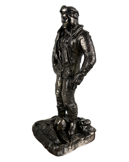 RAF WW2 Fighter Pilot Cold Cast Bronze Statue | Handmade in England