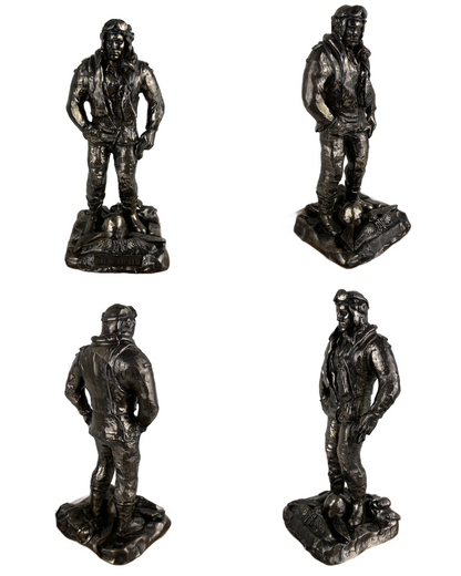 RAF WW2 Fighter Pilot Cold Cast Bronze Statue | Handmade in England