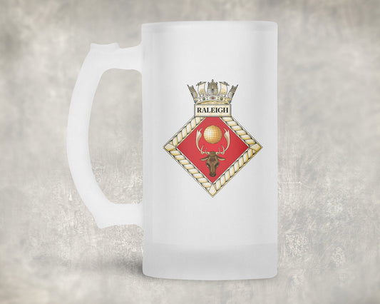 HMS Raleigh - Frosted Stein/Tankard/Beer Mug - Frosted Stein/Tankard/Beer Mug