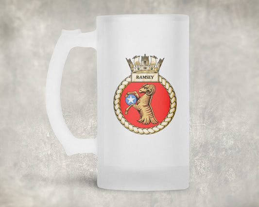HMS Ramsey - Frosted Stein/Tankard/Beer Mug - Frosted Stein/Tankard/Beer Mug