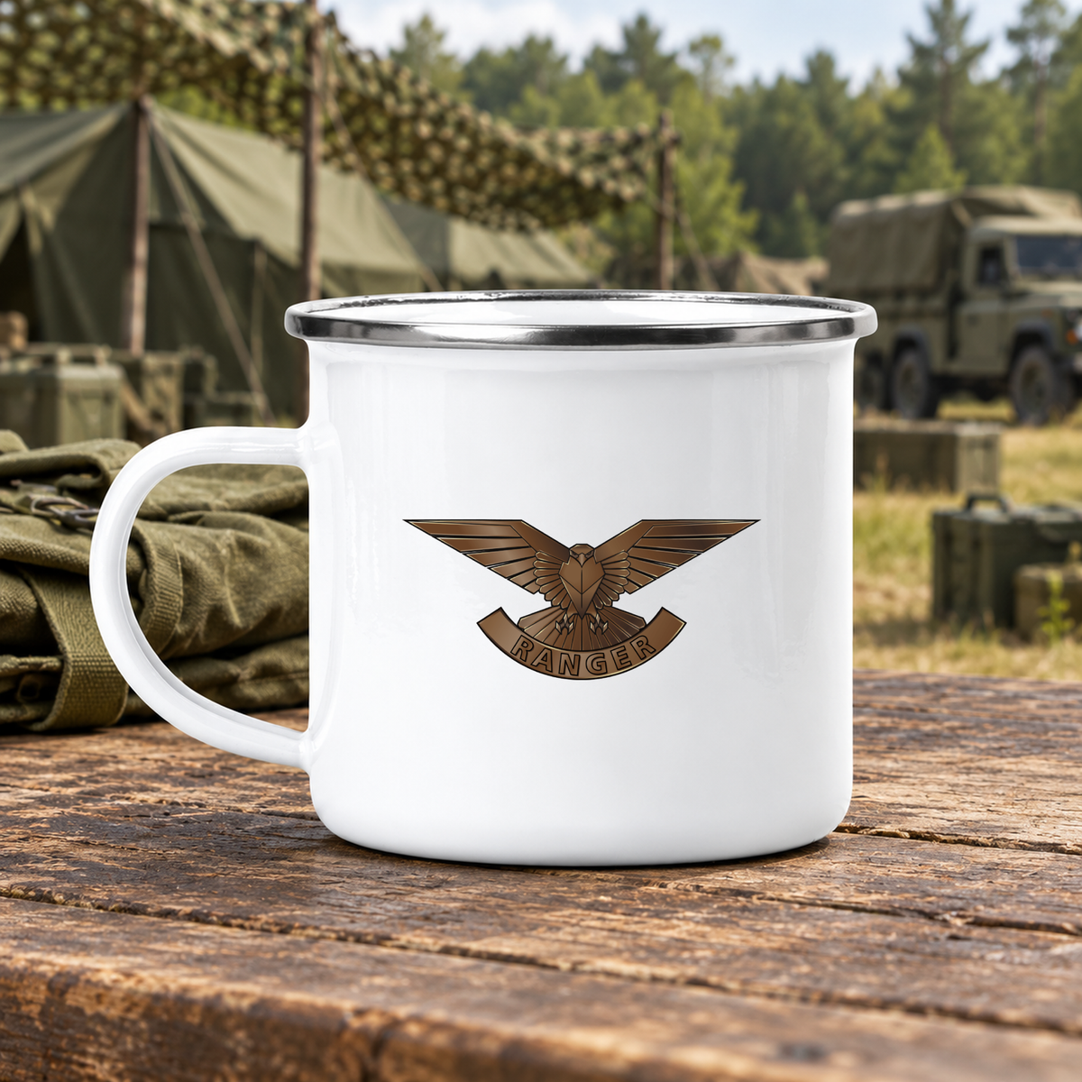 Ranger Regiment - Enamel Camping Mug | The Crafty Black Dog