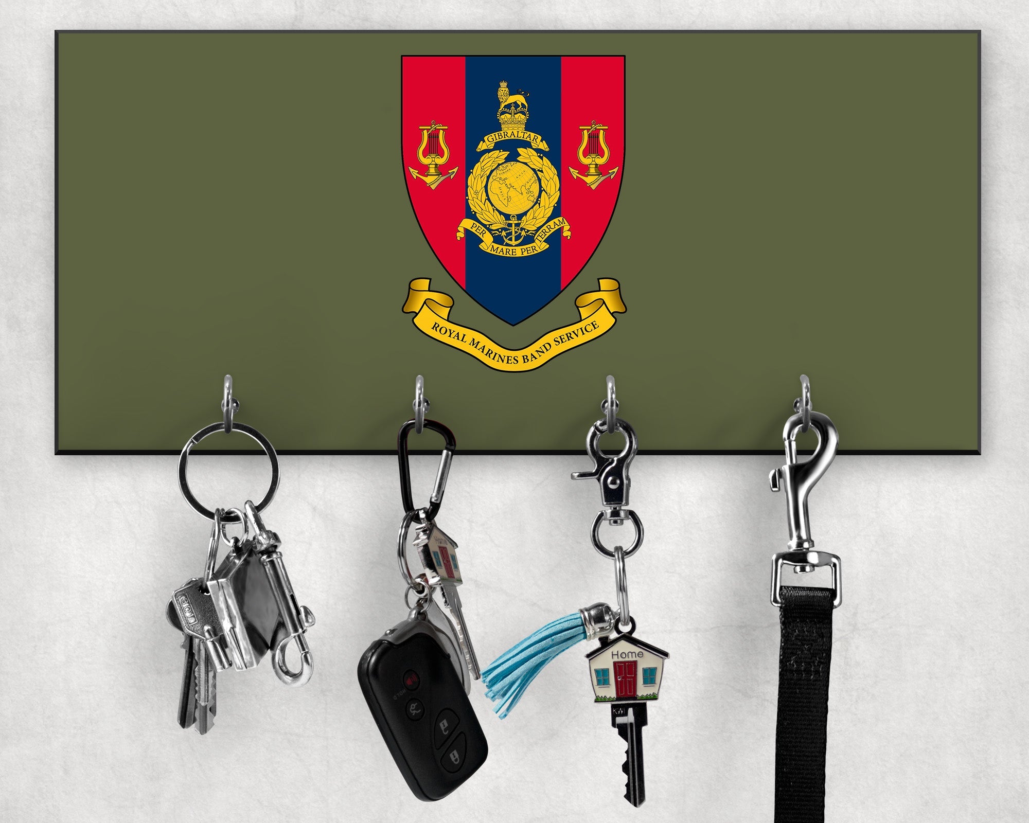 ROYAL MARINES BAND SERVICE Wooden Key Beret Hook