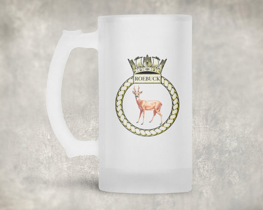HMS Roebuck - Frosted Stein/Tankard/Beer Mug - Frosted Stein/Tankard/Beer Mug