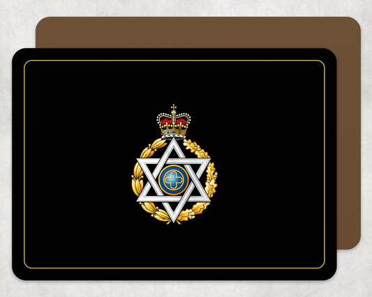 Royal Army Chaplains' Department - Jewish - Placemat | The Crafty Black Dog — Black_Gold_Hardback_Placemat