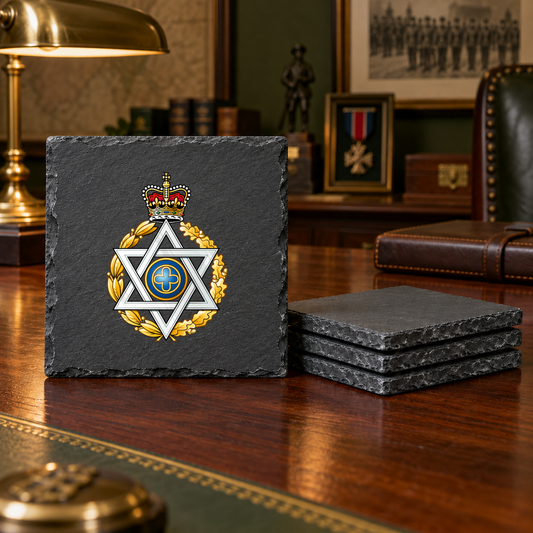 Royal Army Chaplains' Department - Jewish - Slate Coaster Set | The Crafty Black Dog