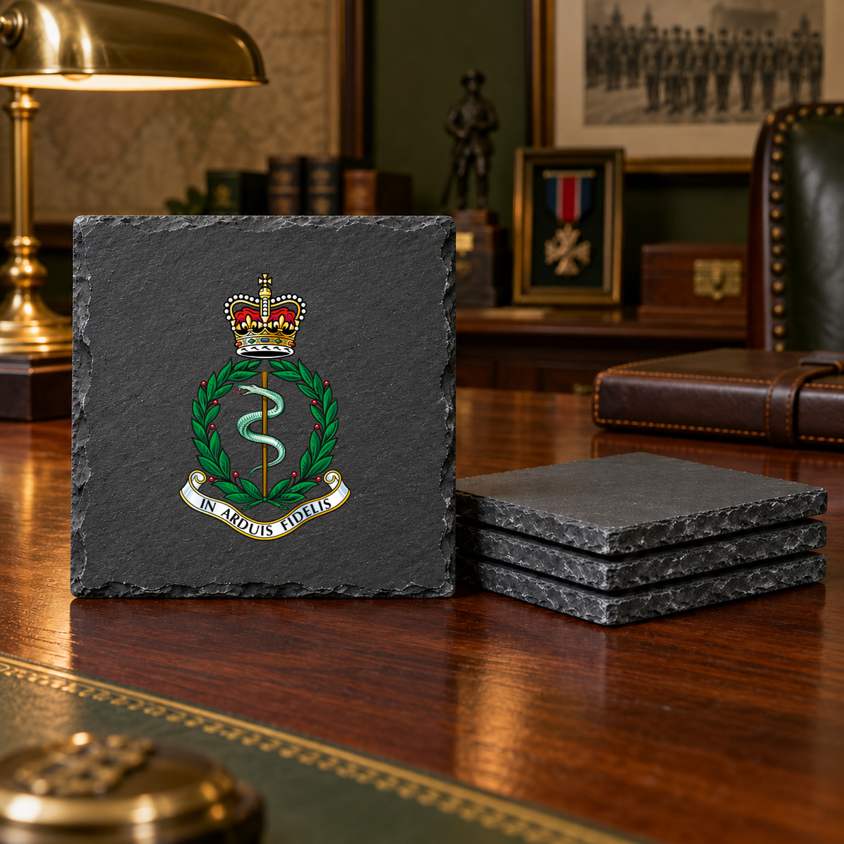 Royal Army Medical Corps - Slate Coaster Set | The Crafty Black Dog