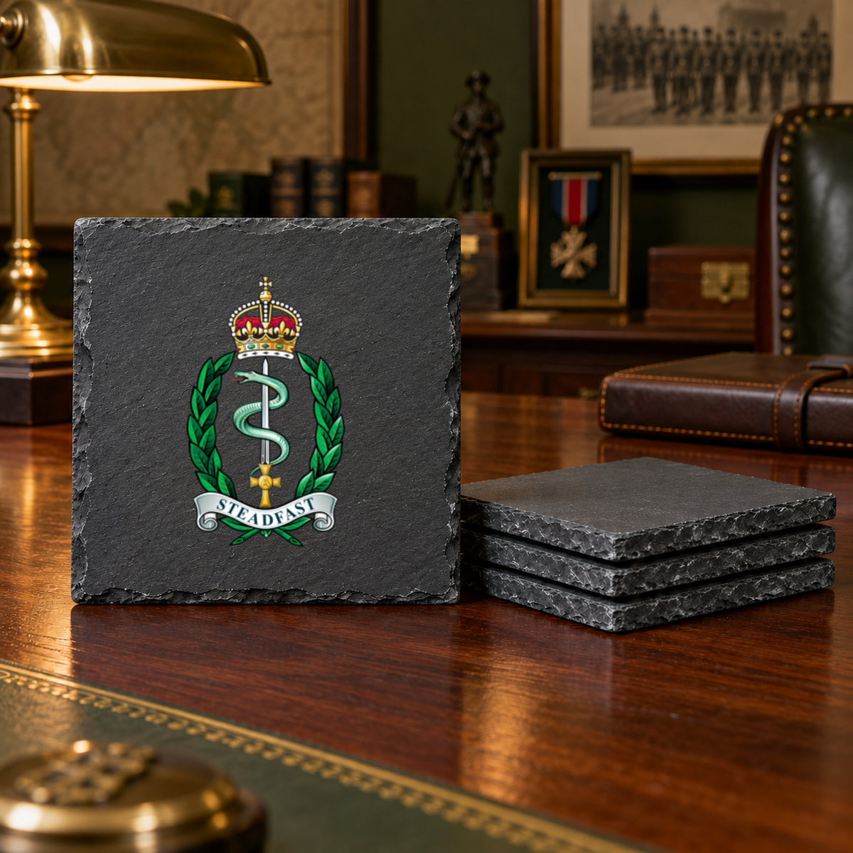 Royal Army Medical Service - Slate Coaster Set | The Crafty Black Dog