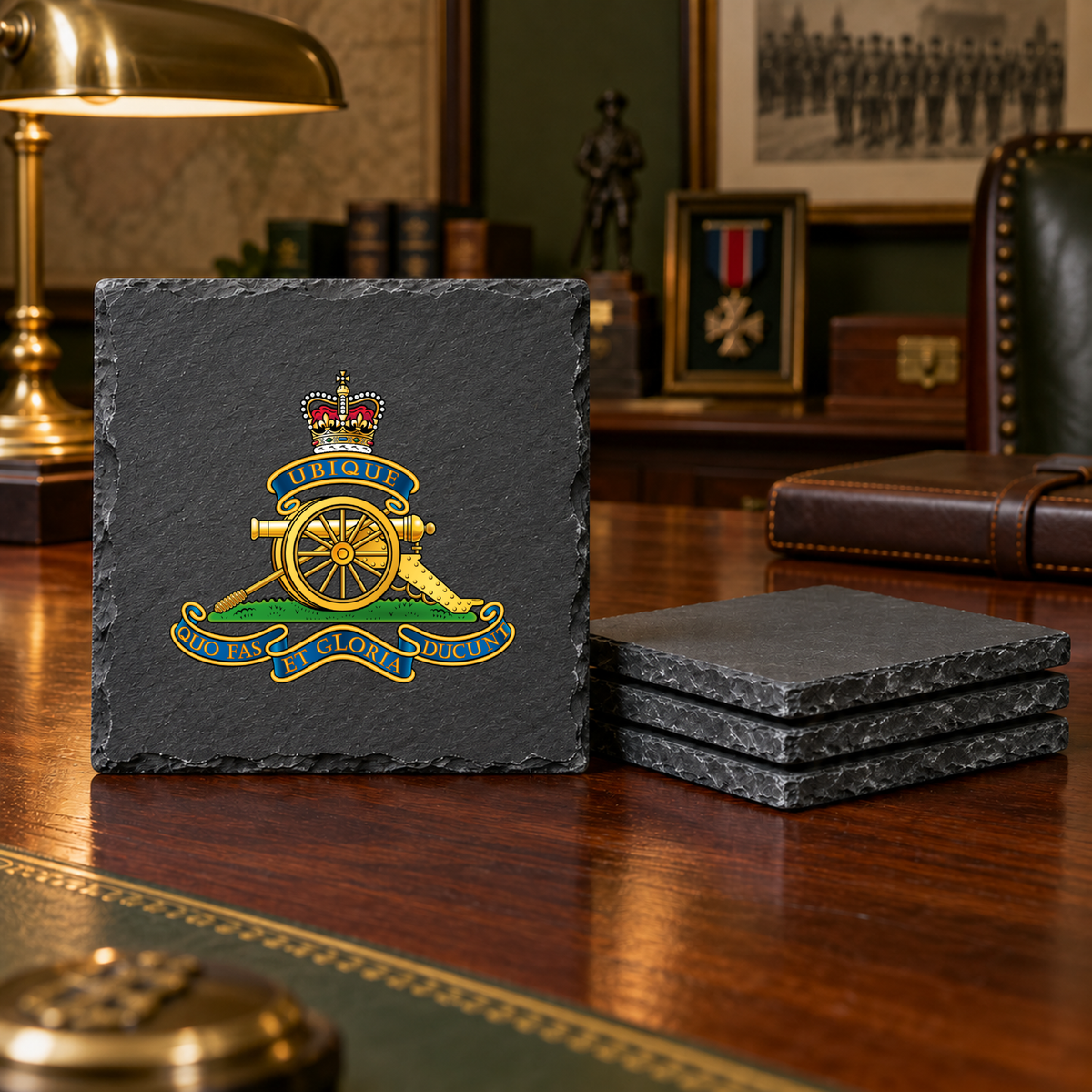 Royal Artillery - Slate Coaster Set | The Crafty Black Dog