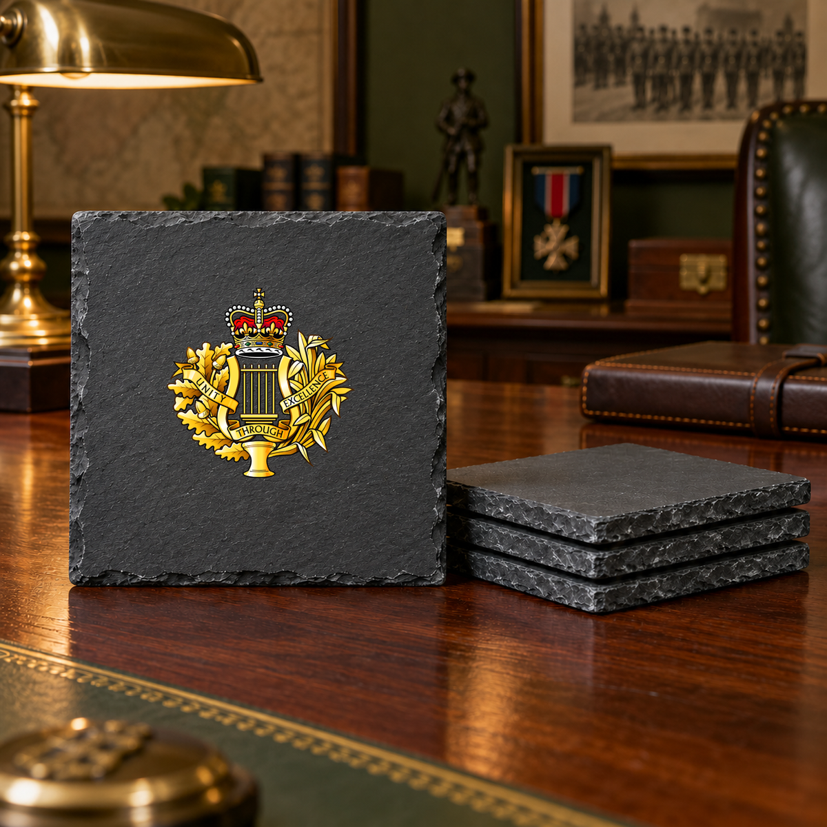 Royal Corps Amy Music - Slate Coaster Set | The Crafty Black Dog