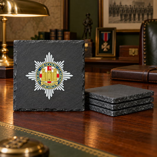 Royal Dragoon Guards - Slate Coaster Set | The Crafty Black Dog
